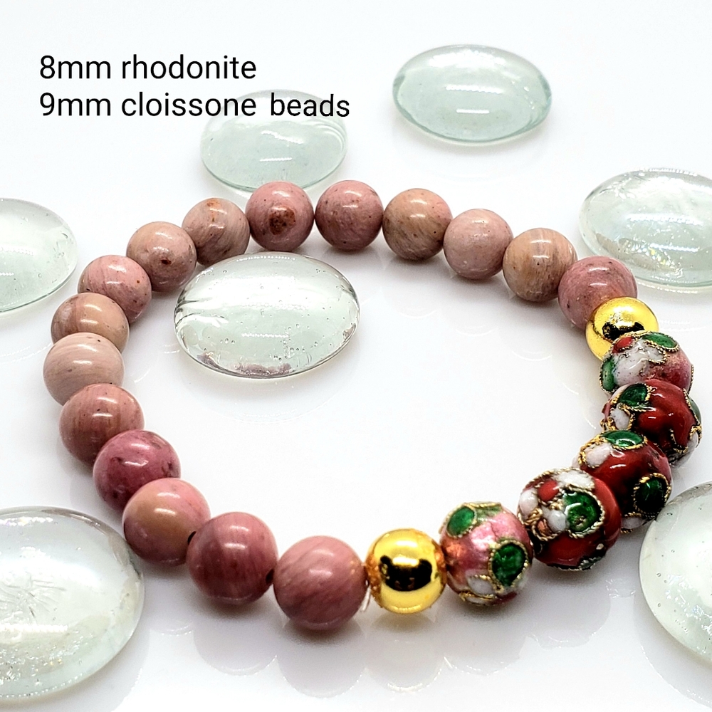 Handcrafted natural stone stretch bracelet